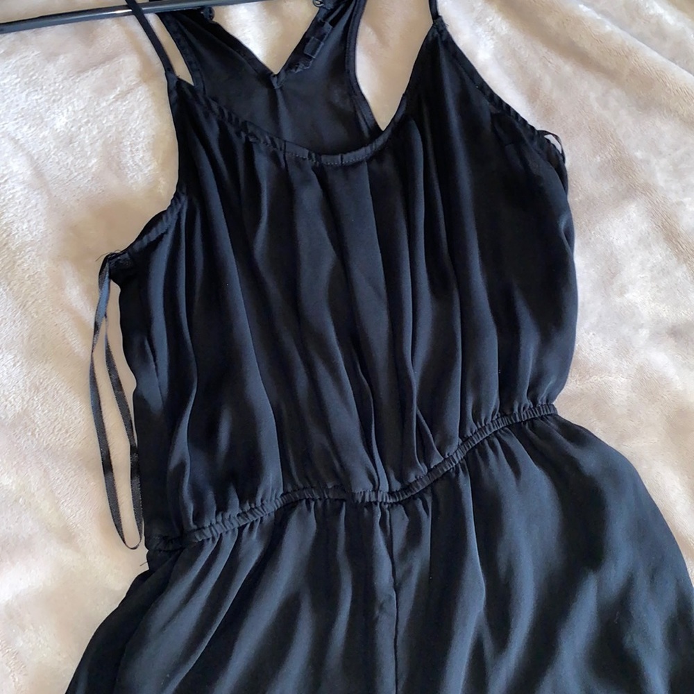 Black wide leg jumpsuit.